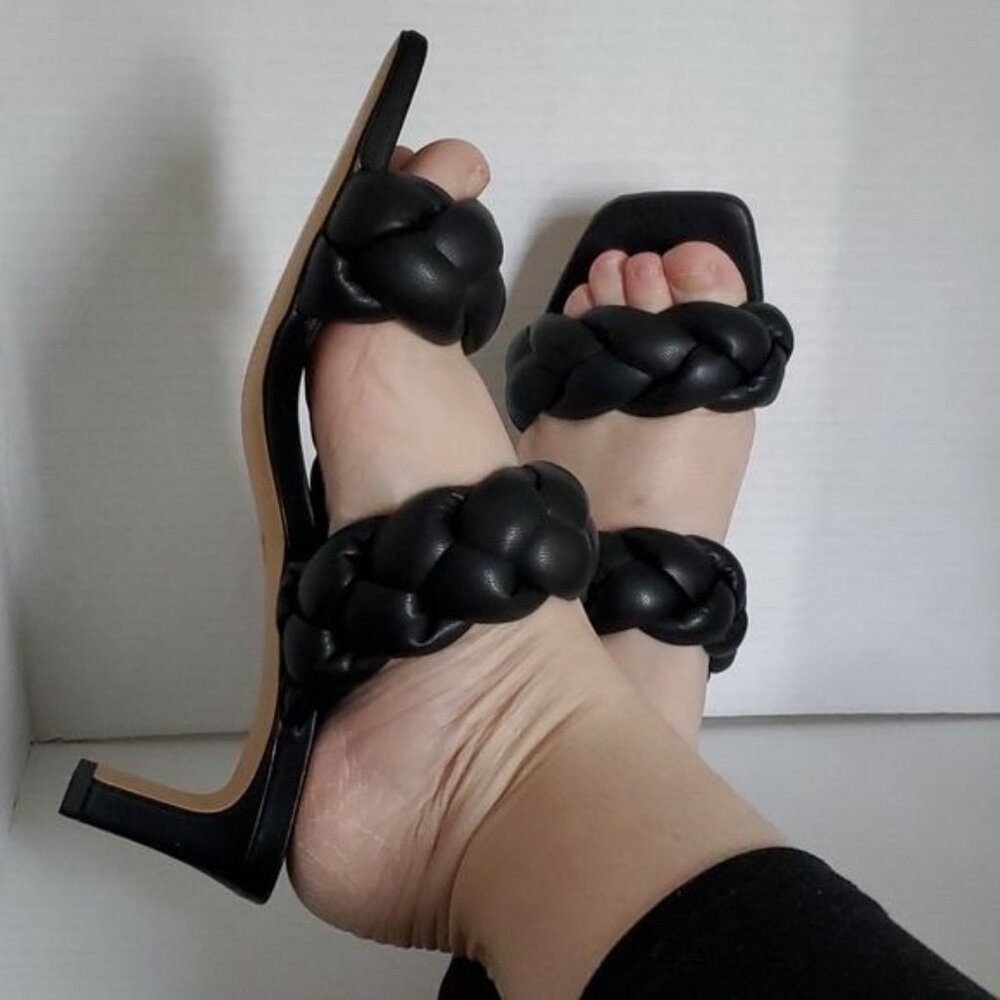 H & M HEELED Sandals Mules Braided Slip On HEELS Shoes PUMPS WOMEN'S WOMAN'S  6 - Picture 16 of 16